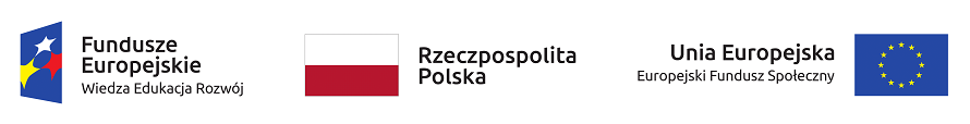 Pasek z logami Funduszu Europejskiego, Rzeczpospolitej polski, Unii Europejskiej.